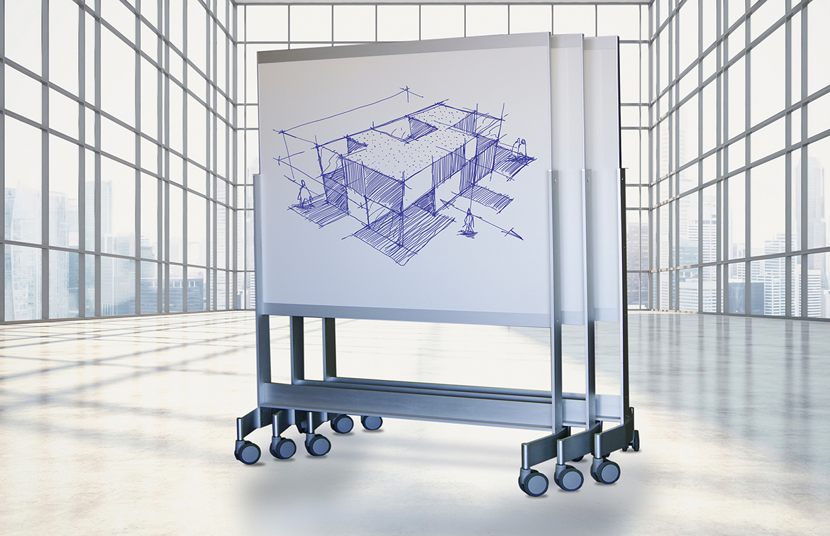 coronaVISUAL VIP Mobile Magnetic Glassboard Image